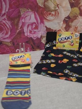 DOTS Men's Boxer Brief and Matching Socks - Black with Multi-Color Candy Print